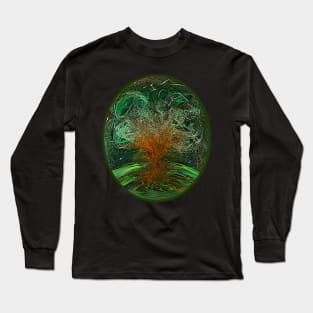 The Tree Of Life Pastel Drawing In Ellipse Long Sleeve T-Shirt